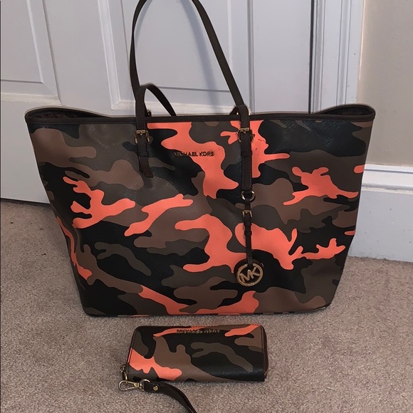 Michael Kors Handbags - SOLD Michael Kors camouflage purse & wallet